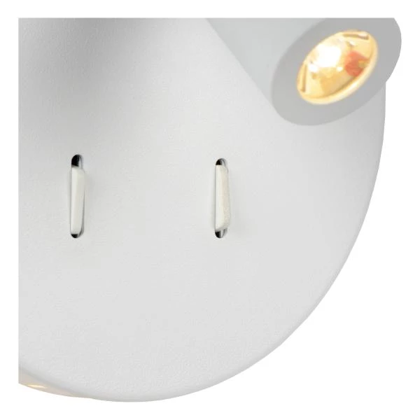 Lucide BENTJER - Bedside lamp / Wall light - Ø 14 cm - LED - 3000K - White - detail 3